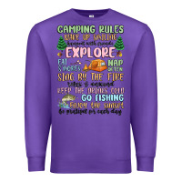 Purple camping rules Premium Sweatshirt - MaliasSmallBusiness