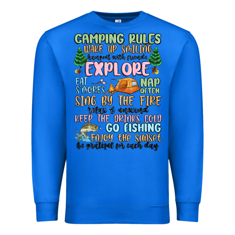Camping Rules Premium Sweatshirt by MaliasSmallBusiness | Teevron