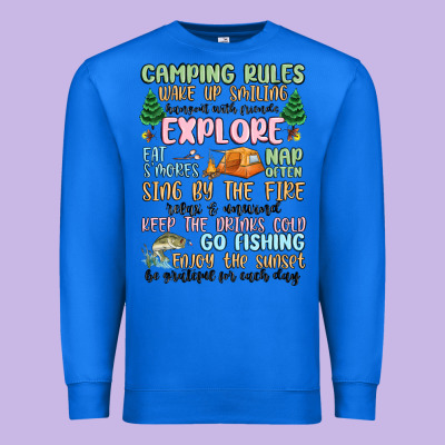 Camping Rules Premium Sweatshirt Designed By Maliassmallbusiness