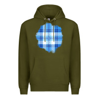 Army Green Winter Tartan Patch Premium Hoodie - BundleAndBundleShop