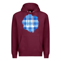 Burgundy Winter Tartan Patch Premium Hoodie - BundleAndBundleShop