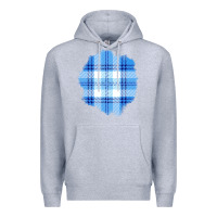 Heather Grey Winter Tartan Patch Premium Hoodie - BundleAndBundleShop
