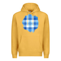 Mustard Winter Tartan Patch Premium Hoodie - BundleAndBundleShop