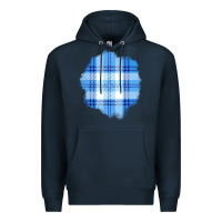 Navy Winter Tartan Patch Premium Hoodie - BundleAndBundleShop