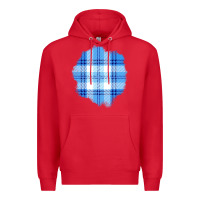 Red Winter Tartan Patch Premium Hoodie - BundleAndBundleShop