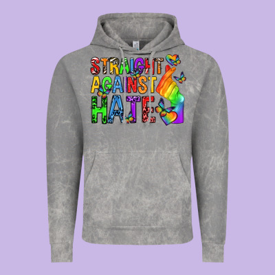 Vintage Hoodie straight against hate pride lgbtq