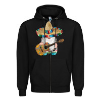Black mexican gnomes guitar sombrero serape Zipper Hoodie - Artiststas