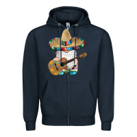 Navy mexican gnomes guitar sombrero serape Zipper Hoodie - Artiststas