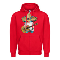 Red mexican gnomes guitar sombrero serape Zipper Hoodie - Artiststas