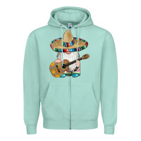 Seafoam mexican gnomes guitar sombrero serape Zipper Hoodie - Artiststas