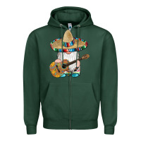 Sports Green mexican gnomes guitar sombrero serape Zipper Hoodie - Artiststas