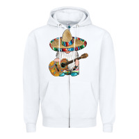 White mexican gnomes guitar sombrero serape Zipper Hoodie - Artiststas