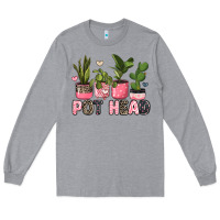 Heather Grey pot head plants Long Sleeve Tee - JahusDesignShop