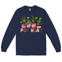 Navy pot head plants Long Sleeve Tee - JahusDesignShop