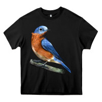 Black Eastern Bluebird Heavy Core Tee - LillyAllenDesigns