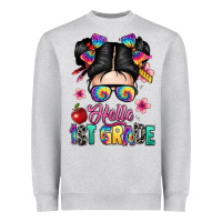 Heather Grey hello first grade Heavyweight Sweatshirt - texasbilliewilder