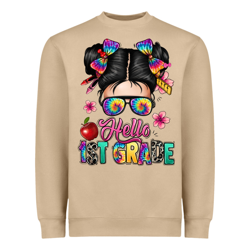Hello First Grade Heavyweight Sweatshirt by texasbilliewilder | Teevron