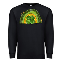 Black st patrick s day shamrock rainbow Premium Sweatshirt - MaliasSmallBusiness