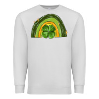 Dove Grey st patrick s day shamrock rainbow Premium Sweatshirt - MaliasSmallBusiness