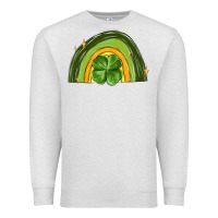 Oatmeal Heather st patrick s day shamrock rainbow Premium Sweatshirt - MaliasSmallBusiness
