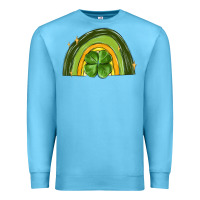 Ocean Blue st patrick s day shamrock rainbow Premium Sweatshirt - MaliasSmallBusiness