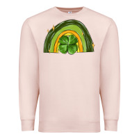 Pale Pink st patrick s day shamrock rainbow Premium Sweatshirt - MaliasSmallBusiness