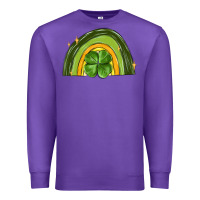 Purple st patrick s day shamrock rainbow Premium Sweatshirt - MaliasSmallBusiness