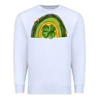 White st patrick s day shamrock rainbow Premium Sweatshirt - MaliasSmallBusiness
