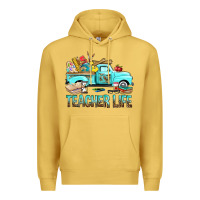 Antique Gold Teacher Life With Truck Premium Hoodie - BundleAndBundleShop