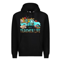 Black Teacher Life With Truck Premium Hoodie - BundleAndBundleShop