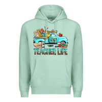 Seafoam Teacher Life With Truck Premium Hoodie - BundleAndBundleShop