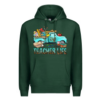 Sports Green Teacher Life With Truck Premium Hoodie - BundleAndBundleShop