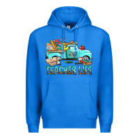 True Royal Teacher Life With Truck Premium Hoodie - BundleAndBundleShop