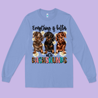 Everything Is Better With Dachshunds Long Sleeve Tee Designed By Jahusdesignshop