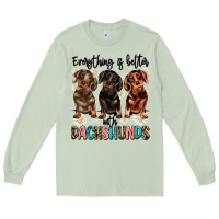 Matcha everything is better with dachshunds Long Sleeve Tee - JahusDesignShop