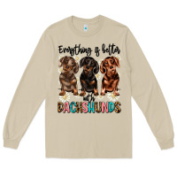 Mushroom everything is better with dachshunds Long Sleeve Tee - JahusDesignShop