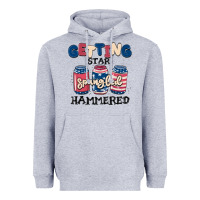 Heather Grey getting star spangled hammered Heavyweight Hoodie - MaliasSmallBusiness