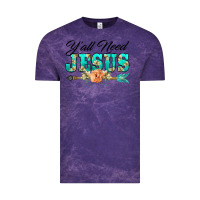 Cloud Purple y'all need jesus arrow lily flowers Vintage Tee - BarkalooDesign
