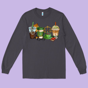 Lawyer Coffee Cups Long Sleeve Tee Designed By Adodesignshop