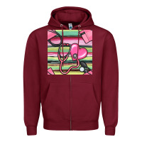 Burgundy Nurse Stethoscope Seamless Pattern Zipper Hoodie - BundleAndBundleShop