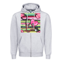 Heather Grey Nurse Stethoscope Seamless Pattern Zipper Hoodie - BundleAndBundleShop