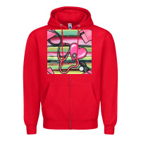 Red Nurse Stethoscope Seamless Pattern Zipper Hoodie - BundleAndBundleShop