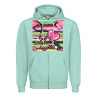 Seafoam Nurse Stethoscope Seamless Pattern Zipper Hoodie - BundleAndBundleShop