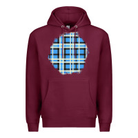Burgundy Winter Tartan Patch Premium Hoodie - BundleAndBundleShop
