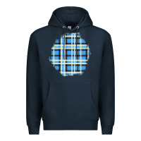 Navy Winter Tartan Patch Premium Hoodie - BundleAndBundleShop