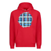 Red Winter Tartan Patch Premium Hoodie - BundleAndBundleShop