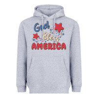 Heather Grey god bless america Heavyweight Hoodie - MaliasSmallBusiness