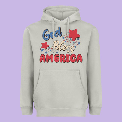 God Bless America Heavyweight Hoodie Designed By Maliassmallbusiness
