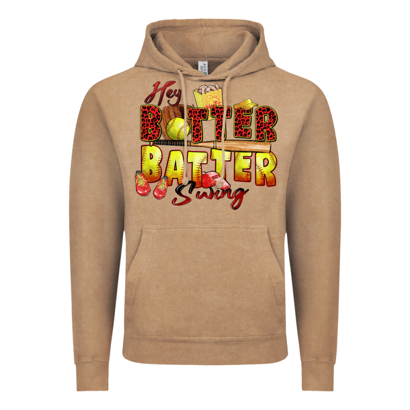 Hey Batter Batter Swing Softball Vintage Hoodie by Zillion Design Studio | Teevron