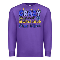 Purple crazy proud always loud cheer mom Premium Sweatshirt - MaliasSmallBusiness